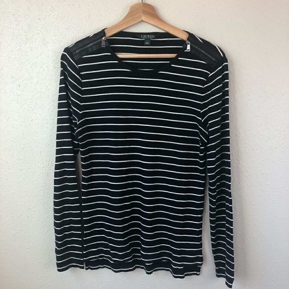 Lauren Ralph Lauren Long Sleeve striped Top Size L